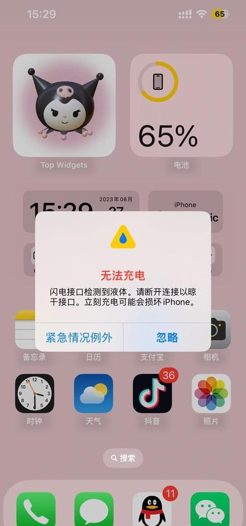 iphone12充电口检测到液体